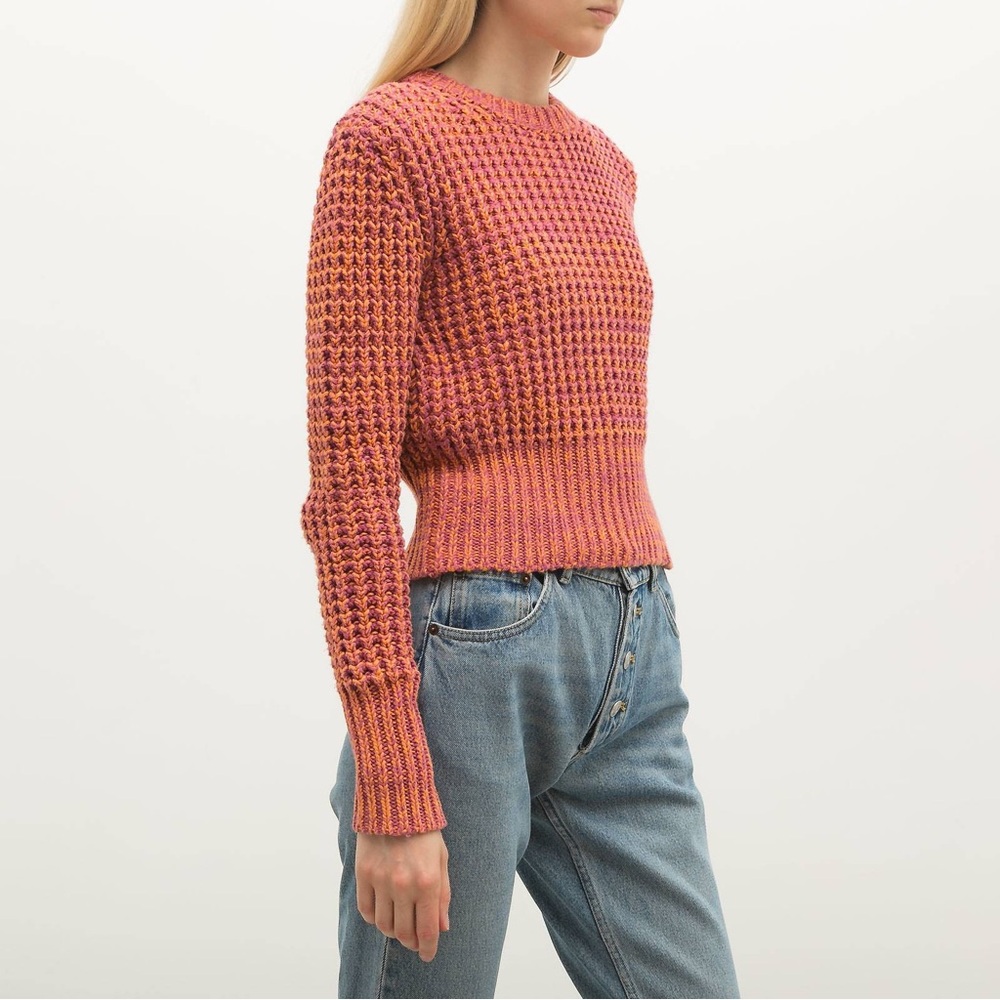 Acne Studios Lia Twist Cotton Cropped Multicolor knit Sweater